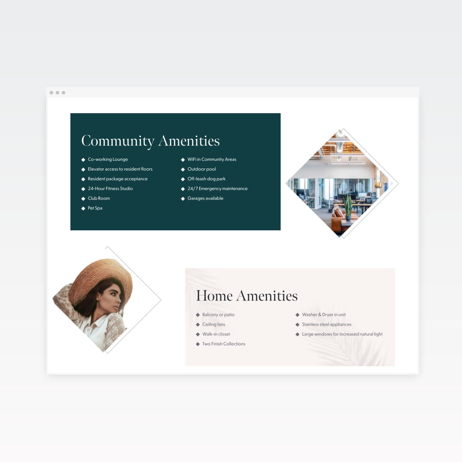 Amenities Page