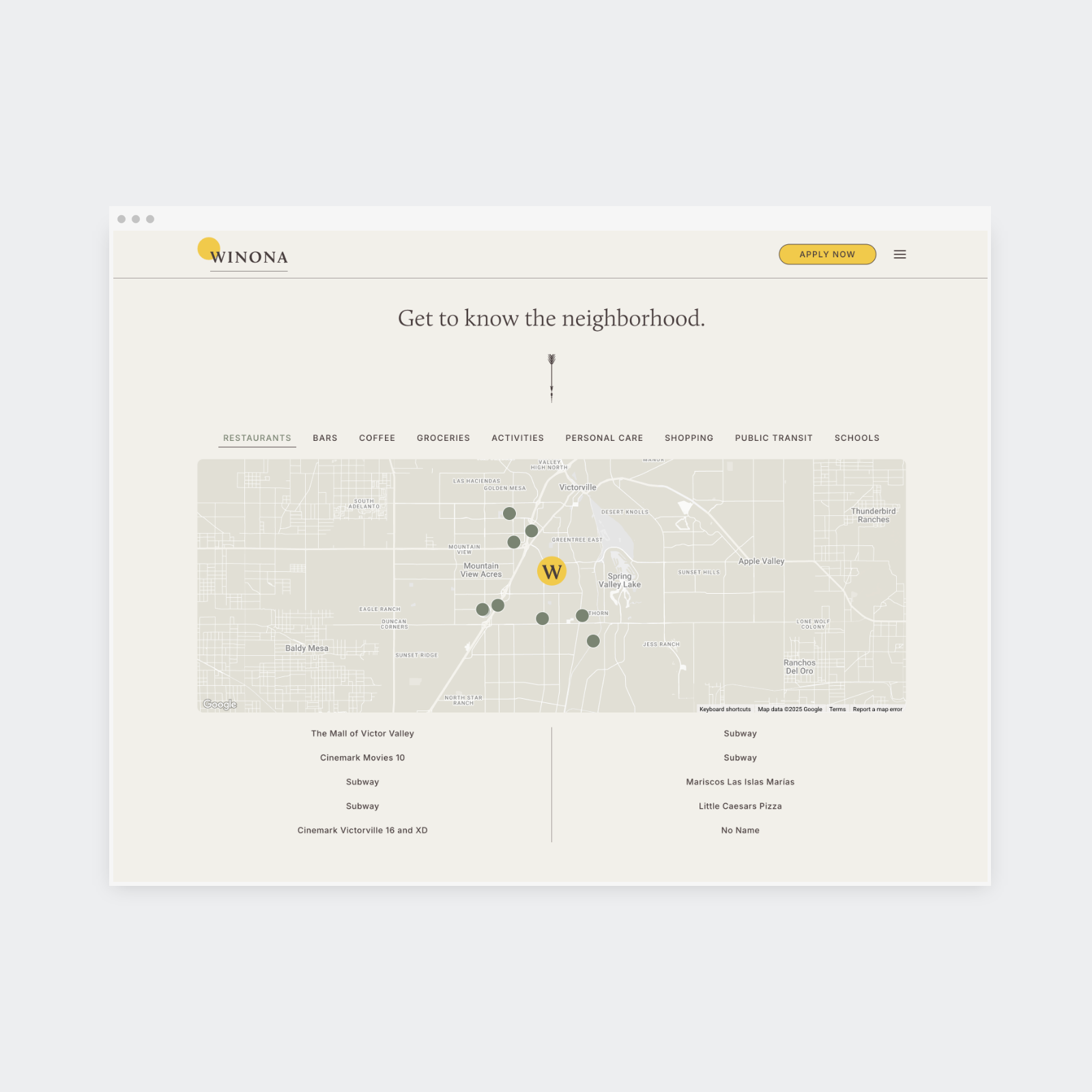 Winona Neighborhood Map