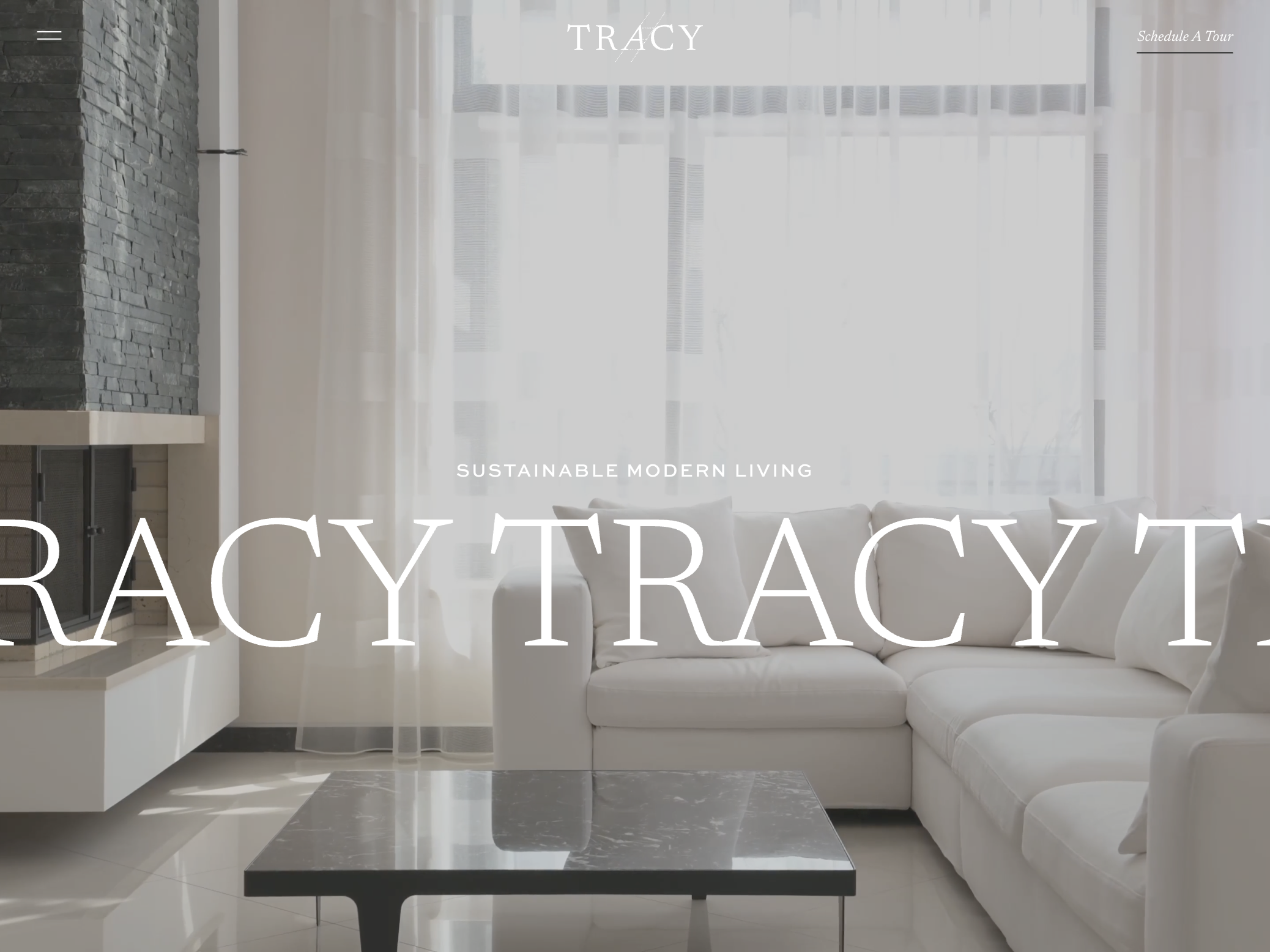 Tracy Resi Website Theme Homepage Hero