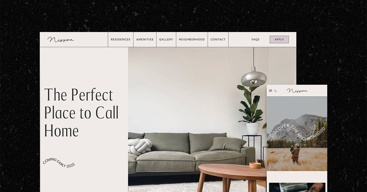 Nisswa A Natural and Minimalist Apartment Website for Resi